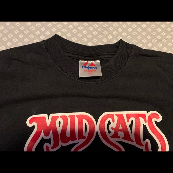 Vintage Majestic Carolina Mudcats Minor League Baseball Black T Shirt Size M - Picture 3 of 4